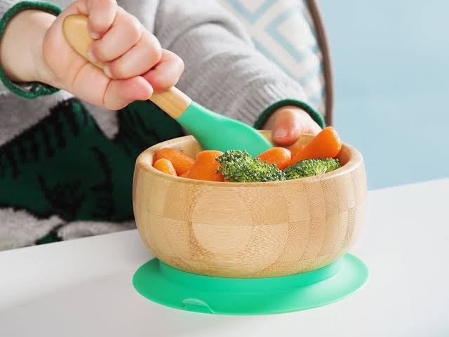 Bamboo Suction Bowl and Spoon Set