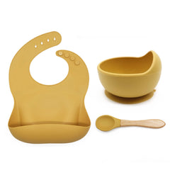 Silicone Feeding Set (Bib, Suction Bowl and Spoon)