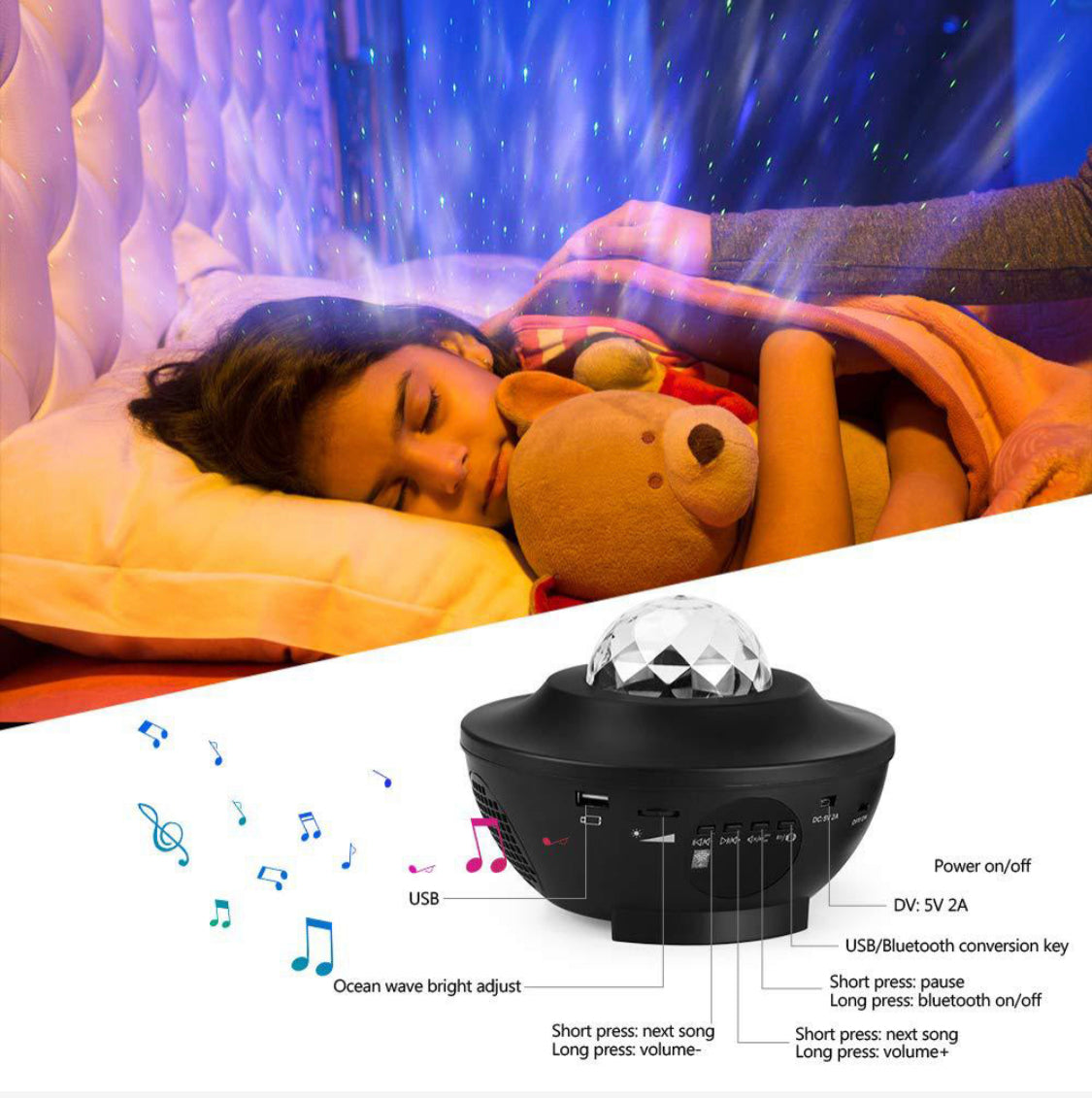 Galaxy Projector with Bluetooth Music Player