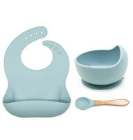 Silicone Feeding Set (Bib, Suction Bowl and Spoon)